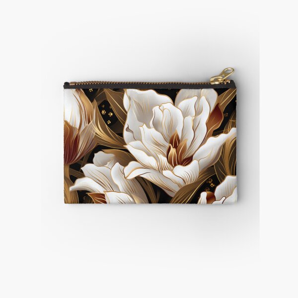 Item preview, Colorful fantasy pattern copper white nougat cream white ornaments metallic tulips designed and sold by G-M-Designs.