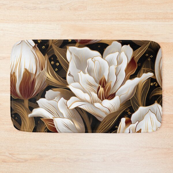 Item preview, Colorful fantasy pattern copper white nougat cream white ornaments metallic tulips designed and sold by G-M-Designs.