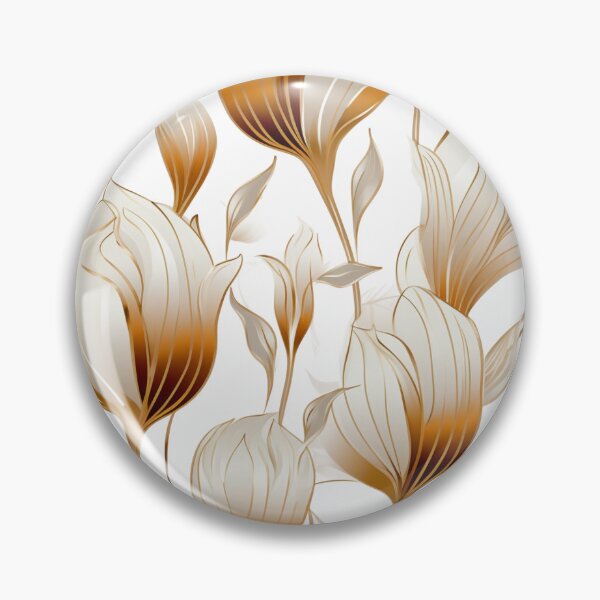 Item preview, Colorful fantasy pattern copper white nougat cream white ornaments metallic tulips designed and sold by G-M-Designs.
