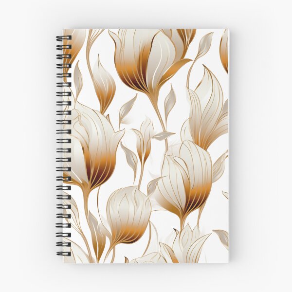 Item preview, Colorful fantasy pattern copper white nougat cream white ornaments metallic tulips designed and sold by G-M-Designs.
