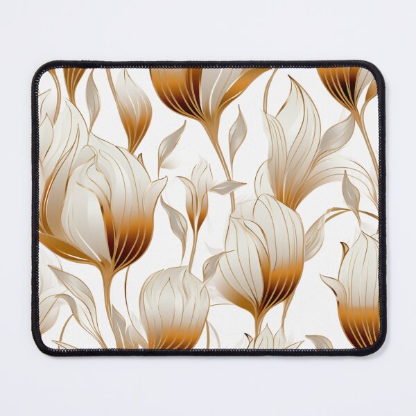 Item preview, Colorful fantasy pattern copper white nougat cream white ornaments metallic tulips designed and sold by G-M-Designs.
