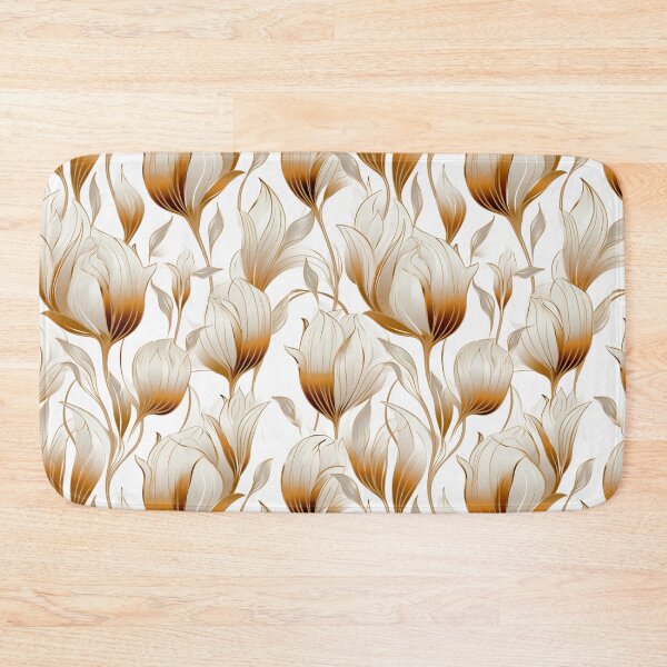 Item preview, Colorful fantasy pattern copper white nougat cream white ornaments metallic tulips designed and sold by G-M-Designs.