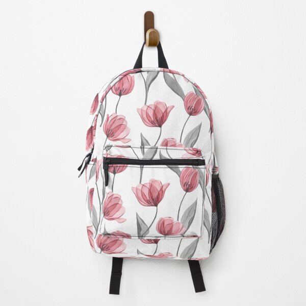 Item preview, Tulip translucent flowers watercolor print. Spring garden delicate romantic composition designed and sold by likapix.