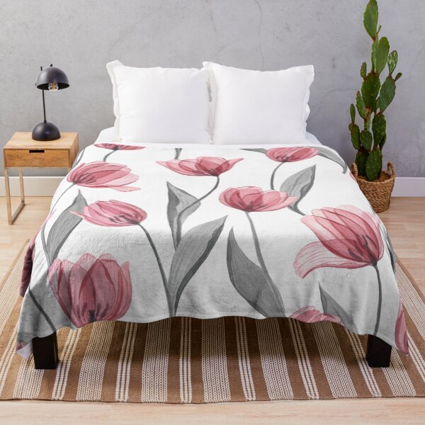 Item preview, Tulip translucent flowers watercolor print. Spring garden delicate romantic composition designed and sold by likapix.