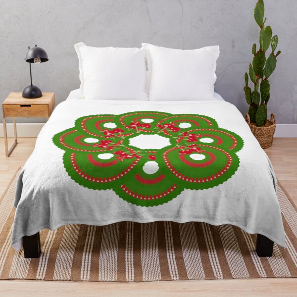 Item preview, Red Cherries on Green Background in Circular Pattern designed and sold by Victoria Rose.
