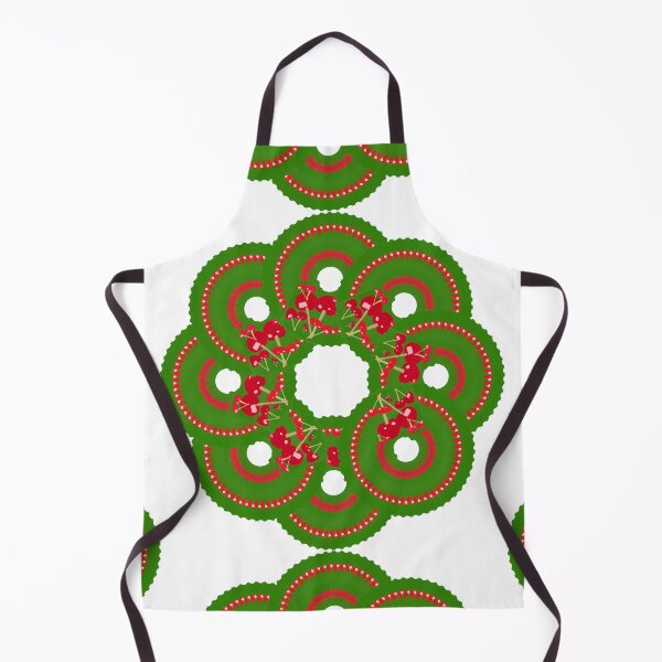 Item preview, Red Cherries on Green Background in Circular Pattern designed and sold by Victoria Rose.