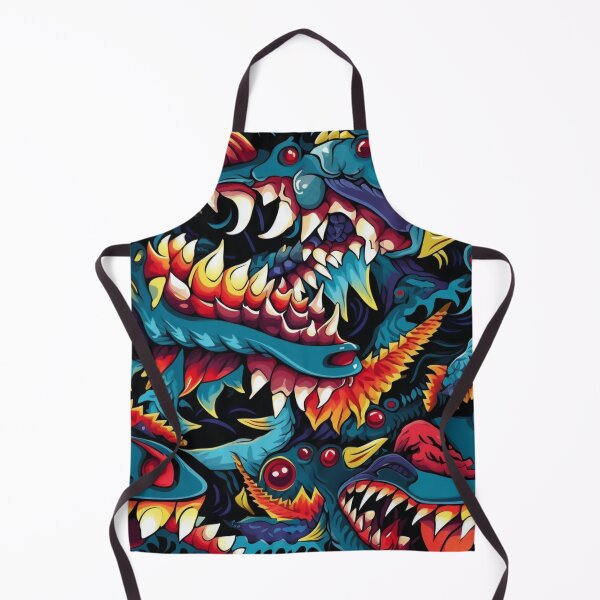 Artikelvorschau, Buntes Fantasiemuster orange blau rot grün gelb schwarz Ornamente Monster entworfen und verkauft von G-M-Designs.