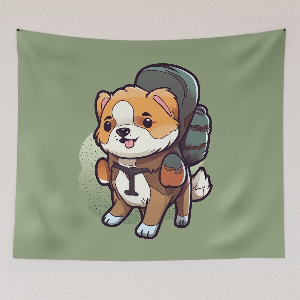 Item preview, Puppy Dog with backpack designed and sold by TheTrendsDesk.