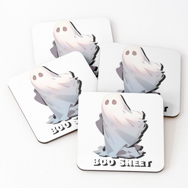 Item preview, Copy of Boo Sheet Diagonal White Ghost Sheet Halloween Shirt and Laptop Sticker Design by Zeesdesign on Redbubble designed and sold by ZEESDESIGN.
