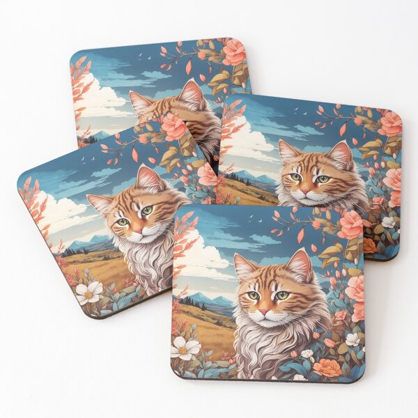 Item preview, Purrfectly Floral designed and sold by canvasriddle.