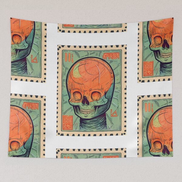 Item preview, Soviet Space Program- Alien Skull Stamp 6 designed and sold by octoboobs.