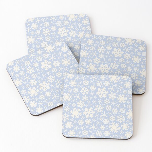 Item preview, boho snowflakes pastel blue and cream vintage christmas winter holidays designed and sold by blomastudios.