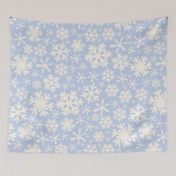 Item preview, boho snowflakes pastel blue and cream vintage christmas winter holidays designed and sold by blomastudios.