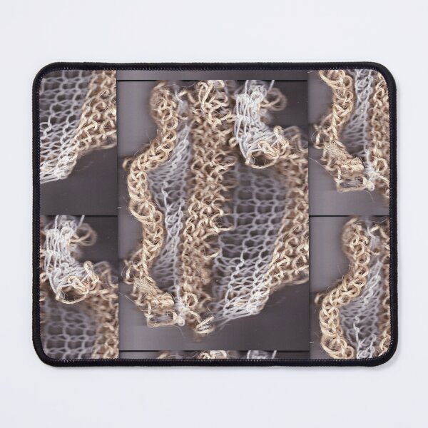 Item preview, knitted background from natural brown and white twine designed and sold by colorfulglee.