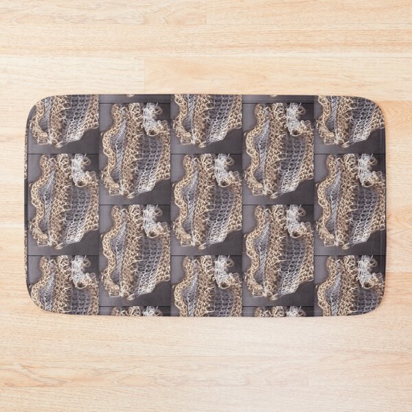 Item preview, knitted background from natural brown and white twine designed and sold by colorfulglee.