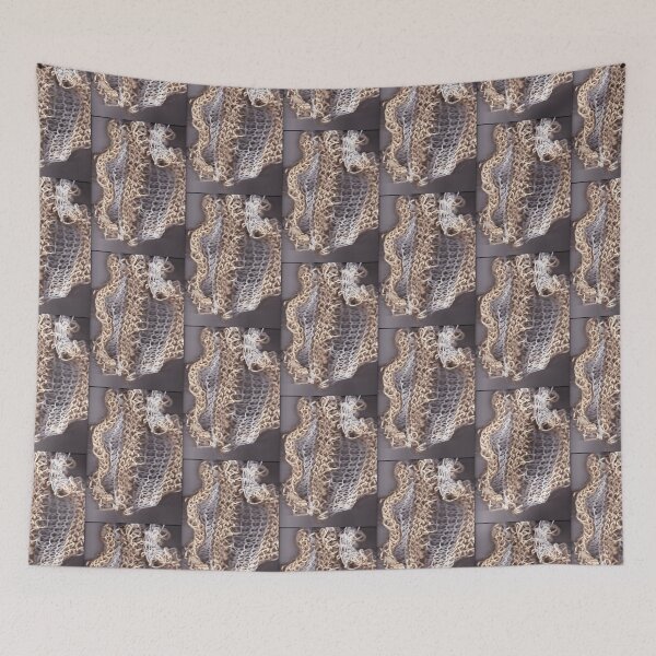 Item preview, knitted background from natural brown and white twine designed and sold by colorfulglee.