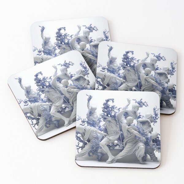 Item preview, Abstract Intricate Art Dancers Blue And White   designed and sold by PioneerX1.