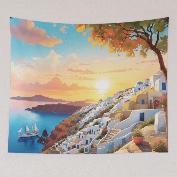 Item preview, Santorini Magic Hour designed and sold by canvasriddle.