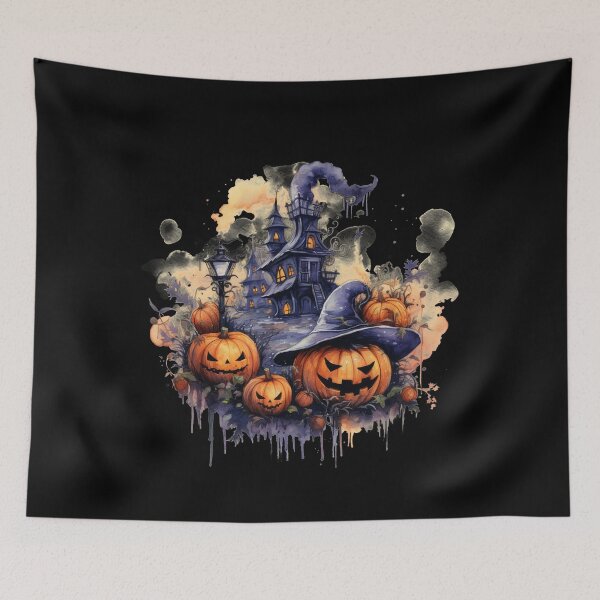 Item preview, Scary Halloween Castle Watercolor Style designed and sold by AnnaMDesign.