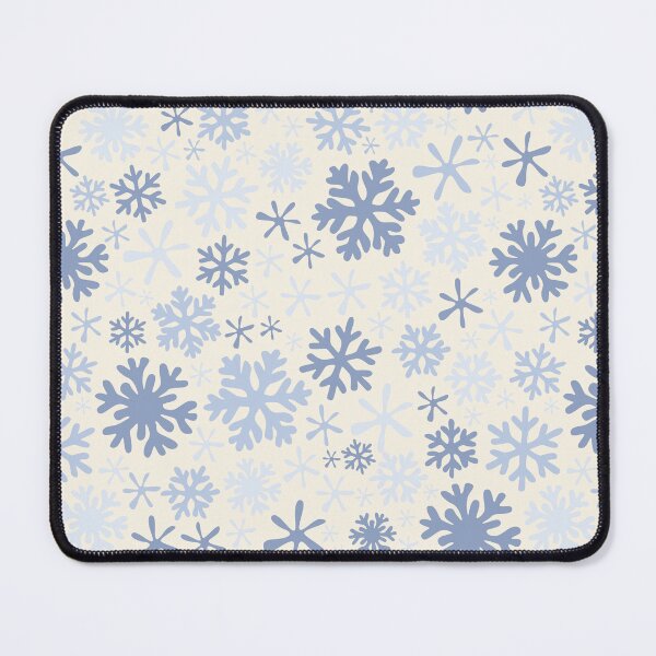 Item preview, boho snowflakes pastel blue on cream vintage christmas winter holidays designed and sold by blomastudios.