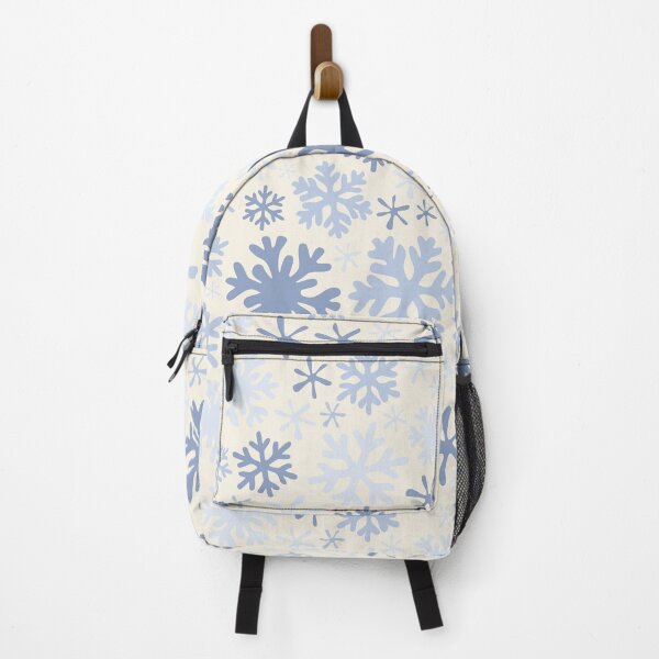 Item preview, boho snowflakes pastel blue on cream vintage christmas winter holidays designed and sold by blomastudios.