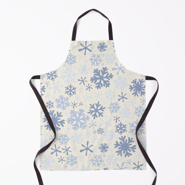 Item preview, boho snowflakes pastel blue on cream vintage christmas winter holidays designed and sold by blomastudios.