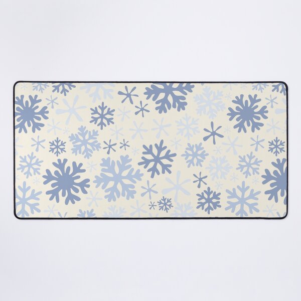 Item preview, boho snowflakes pastel blue on cream vintage christmas winter holidays designed and sold by blomastudios.