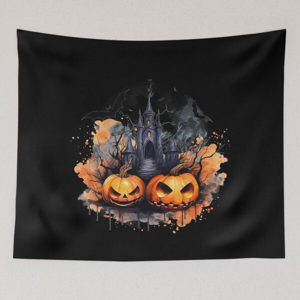 Item preview, Scary Halloween Castle Watercolor Style designed and sold by AnnaMDesign.