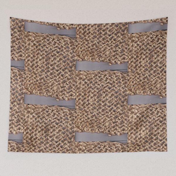 Item preview, knitted background from natural brown twine designed and sold by colorfulglee.