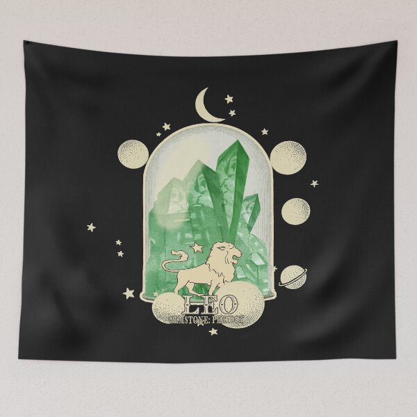 Item preview, Leo Gemstone: Peridot crystal. Astral design. Black version designed and sold by MINDTHECHERRY.