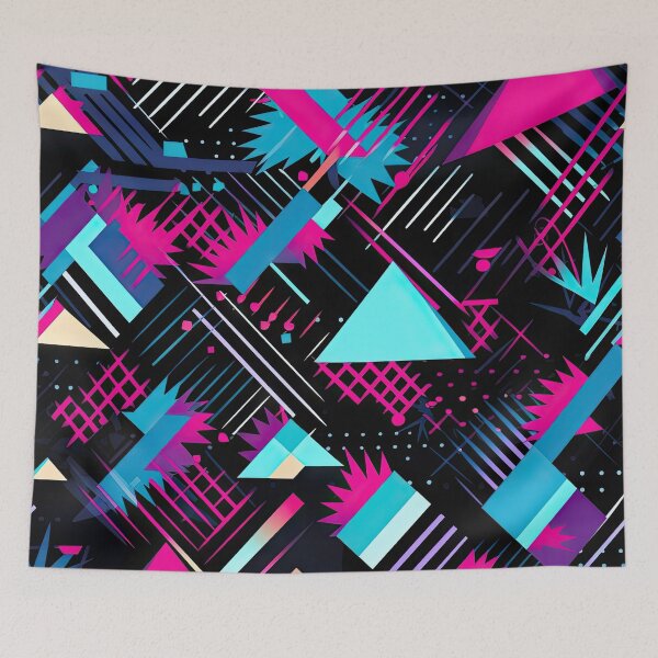 Item preview, 80s and 90s Retro Pop Synthwave Pattern designed and sold by AeonAcademy.