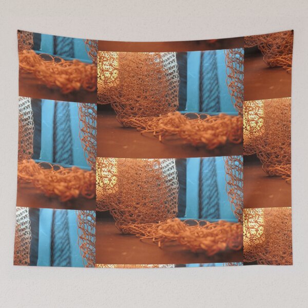 Item preview, knitted background from natural brown twine designed and sold by colorfulglee.