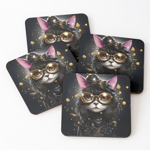 Item preview, Cat with gold sunglasses  designed and sold by oilidesing.