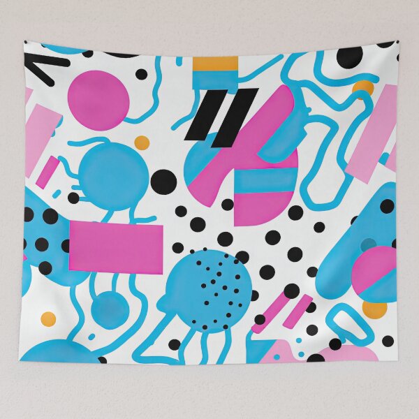Item preview, Funky 80s and 90s Nostalgia Pop Pattern designed and sold by AeonAcademy.