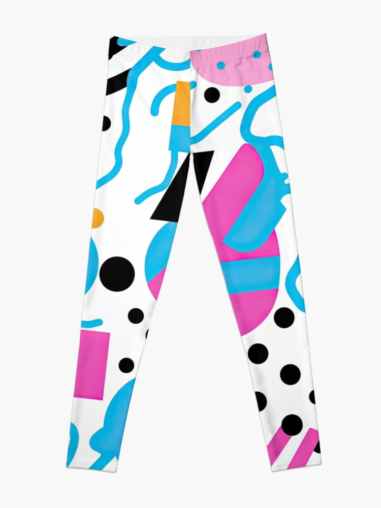 Funky 80s and 90s Nostalgia Pop Pattern Leggings for Sale by