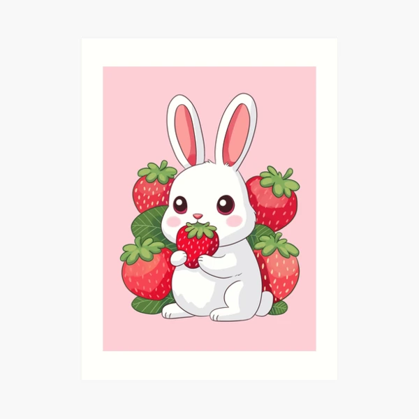 絵画 strawberry & cutie rabbit aps,504x498,small,transparent-