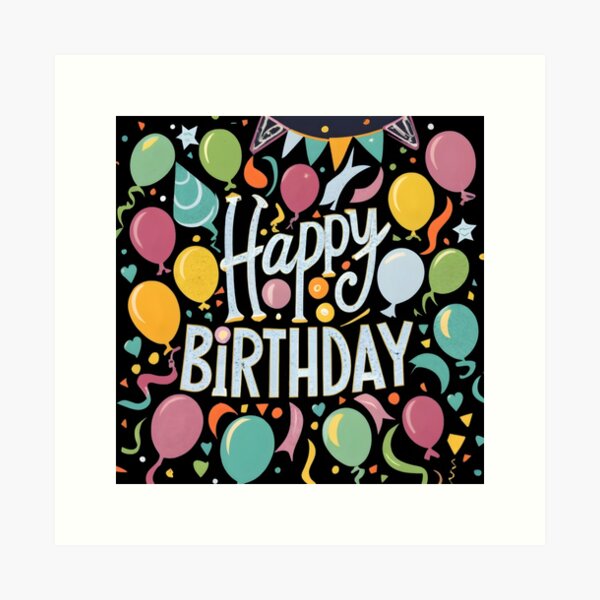 Colourful Happy birthday stickers pack. Art Board Print for Sale by  Jessegotting23