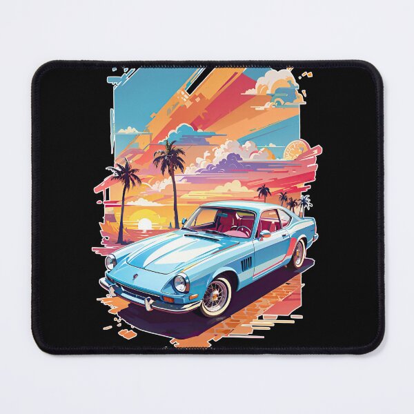 Item preview, Classic Retro Blue Sport Car and Vintage Colored Background designed and sold by iladyclothing.