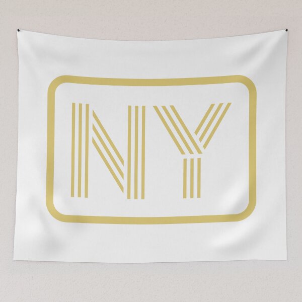 Aperçu de l'œuvre NY Initiales Lettres géométriques dorées créée et vendue par Jeallan Designs.