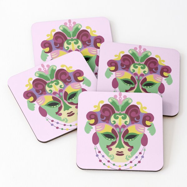 Item preview, Mardi Gras mask in typical colors of festival to celebrate carnival in style designed and sold by Lilly-Rune.