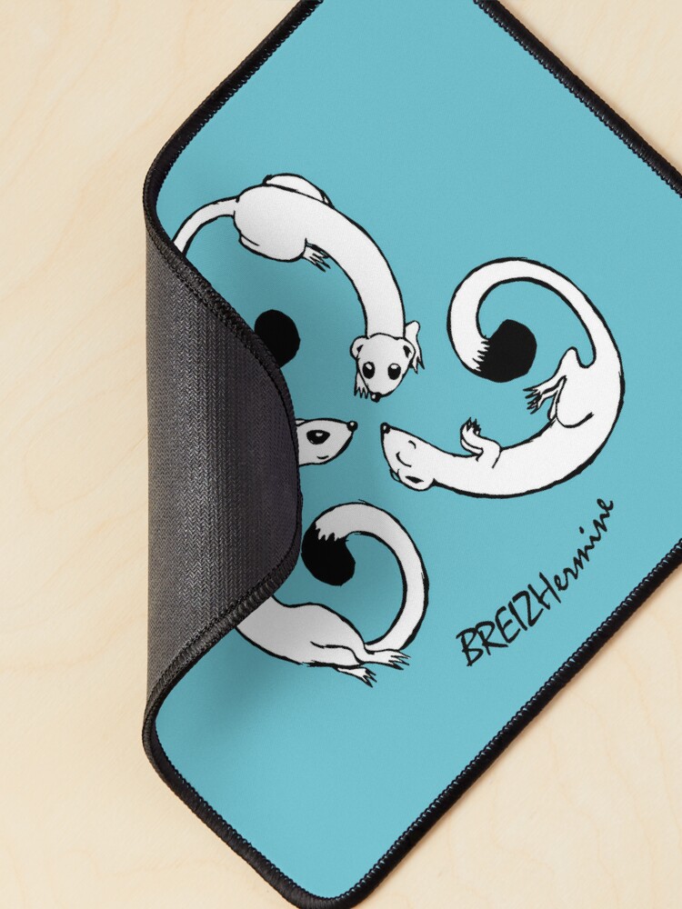 Discover Breton design BREIZHermine: ermines in the shape of a triskell Mouse Pad
