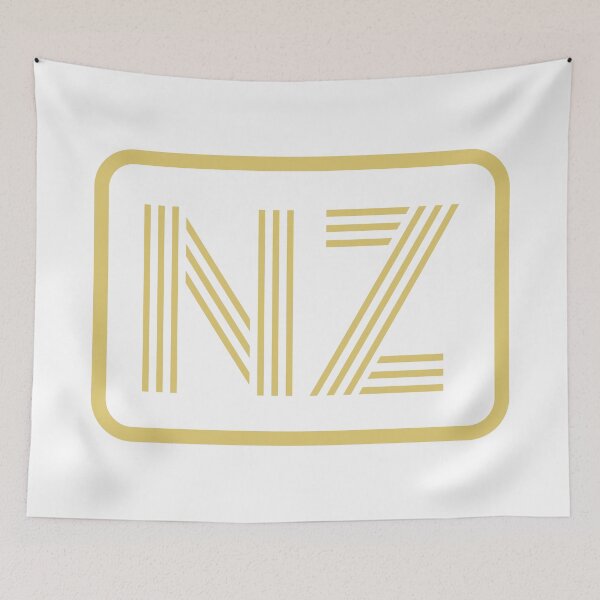 Aperçu de l'œuvre NZ Initiales Lettres géométriques dorées créée et vendue par Jeallan Designs.