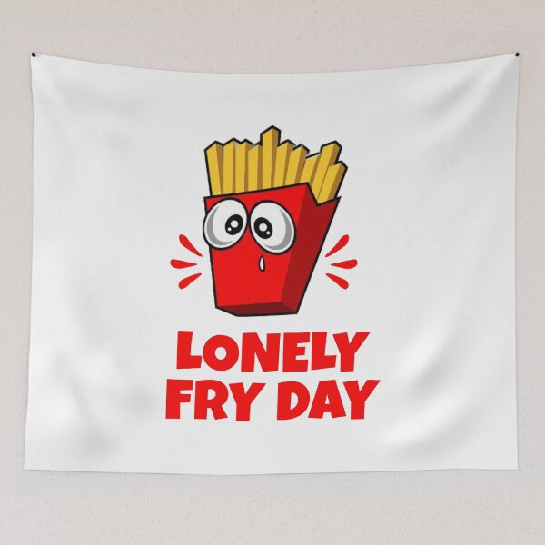 Item preview, Lonely Fry Day - Cute, Sad Fries Cartoon Print designed and sold by kcaandwu.