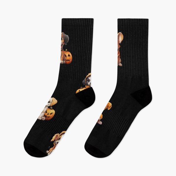 Item preview, Cute Halloween Puppies with pumpkin, Hocus Dogus designed and sold by Sunmoonlove.