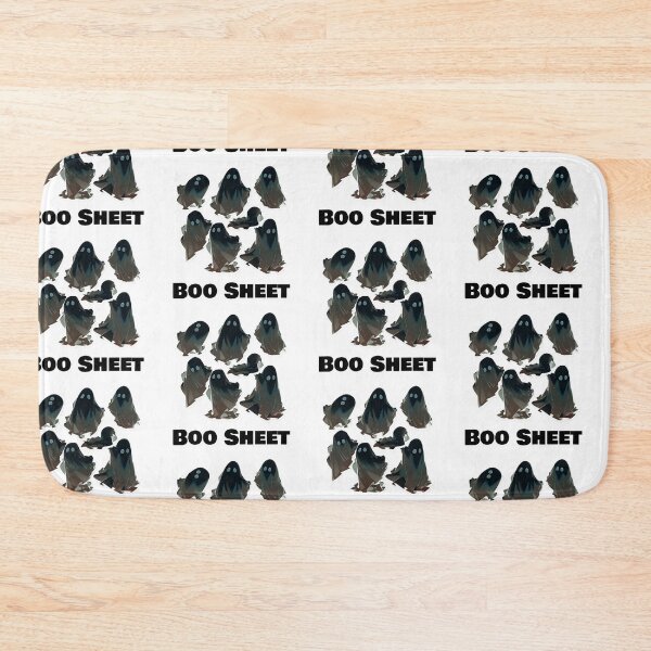 Item preview, Boo Sheet Black Ghosts Blue and Yellow Highlights Funny Halloween Shirt and Laptop Sticker Design by Zeesdesign on Redbubble designed and sold by ZEESDESIGN.
