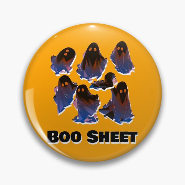 Item preview, Boo Sheet Black Ghosts Orange and Blue Highlights Funny Halloween Shirt and Laptop Sticker Design by Zeesdesign on Redbubble designed and sold by ZEESDESIGN.