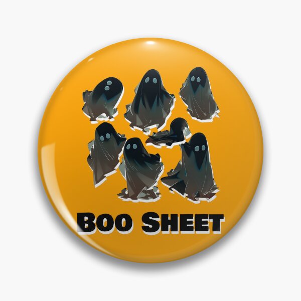Item preview, Boo Sheet Black Ghosts Orange Background Funny Halloween Shirt and Laptop Sticker Design by Zeesdesign on Redbubble designed and sold by ZEESDESIGN.