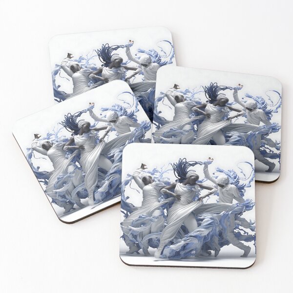 Item preview, Abstract Art Blue And White Dancers designed and sold by PioneerX1.
