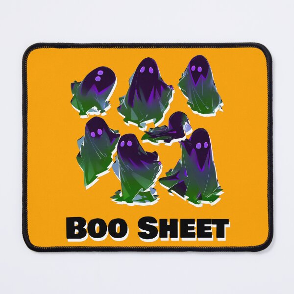 Item preview, Boo Sheet Black Ghosts Purple and Green Highlights Funny Halloween Shirt and Laptop Sticker Design by Zeesdesign on Redbubble designed and sold by ZEESDESIGN.