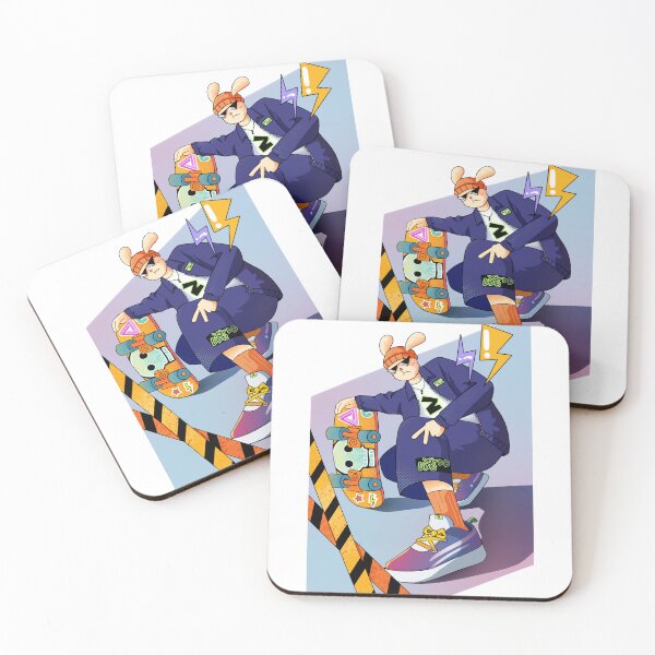 Item preview, Cool Bunny Man Loves Skateboarding designed and sold by SophieHuang.